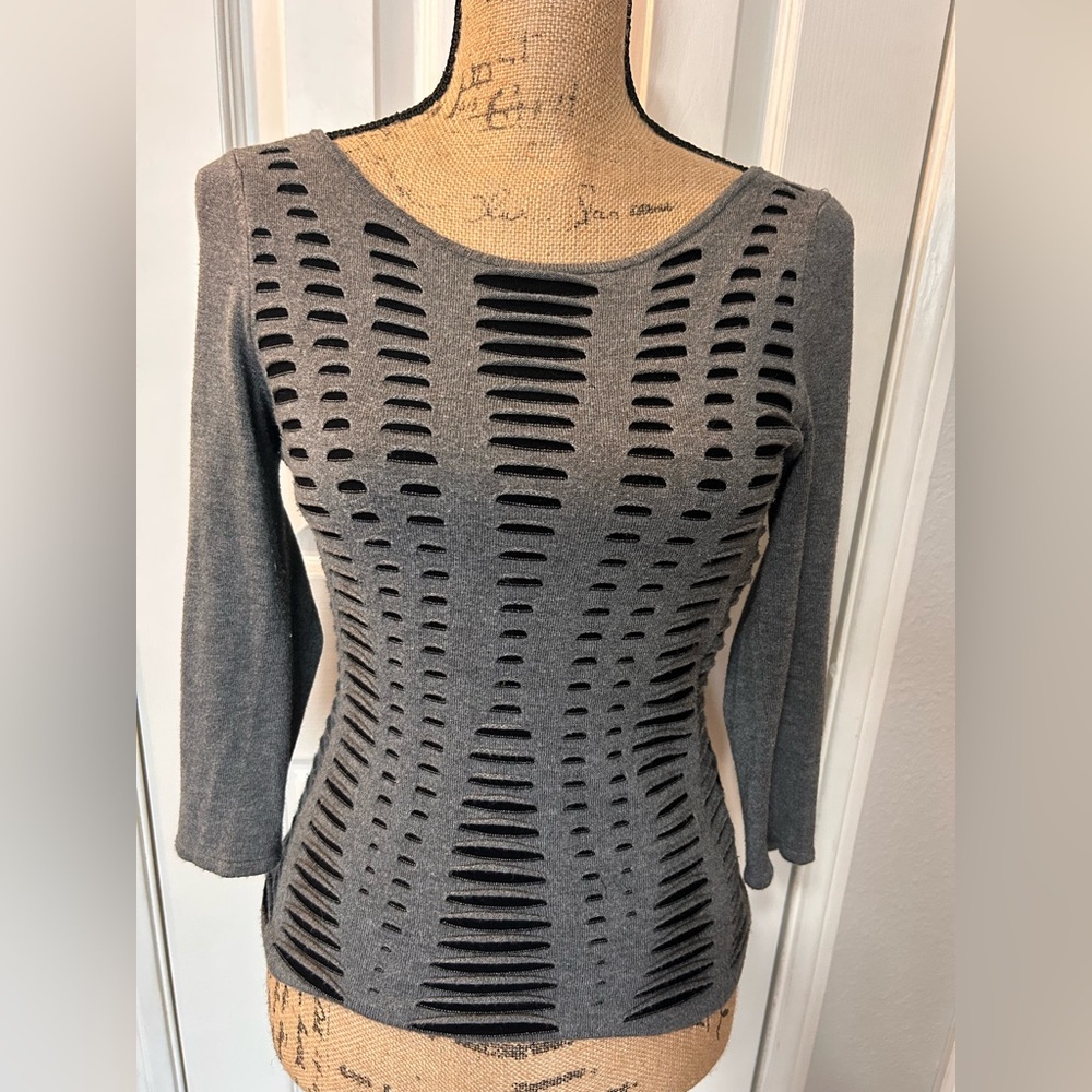 Express Charcoal Long Sleeve Top